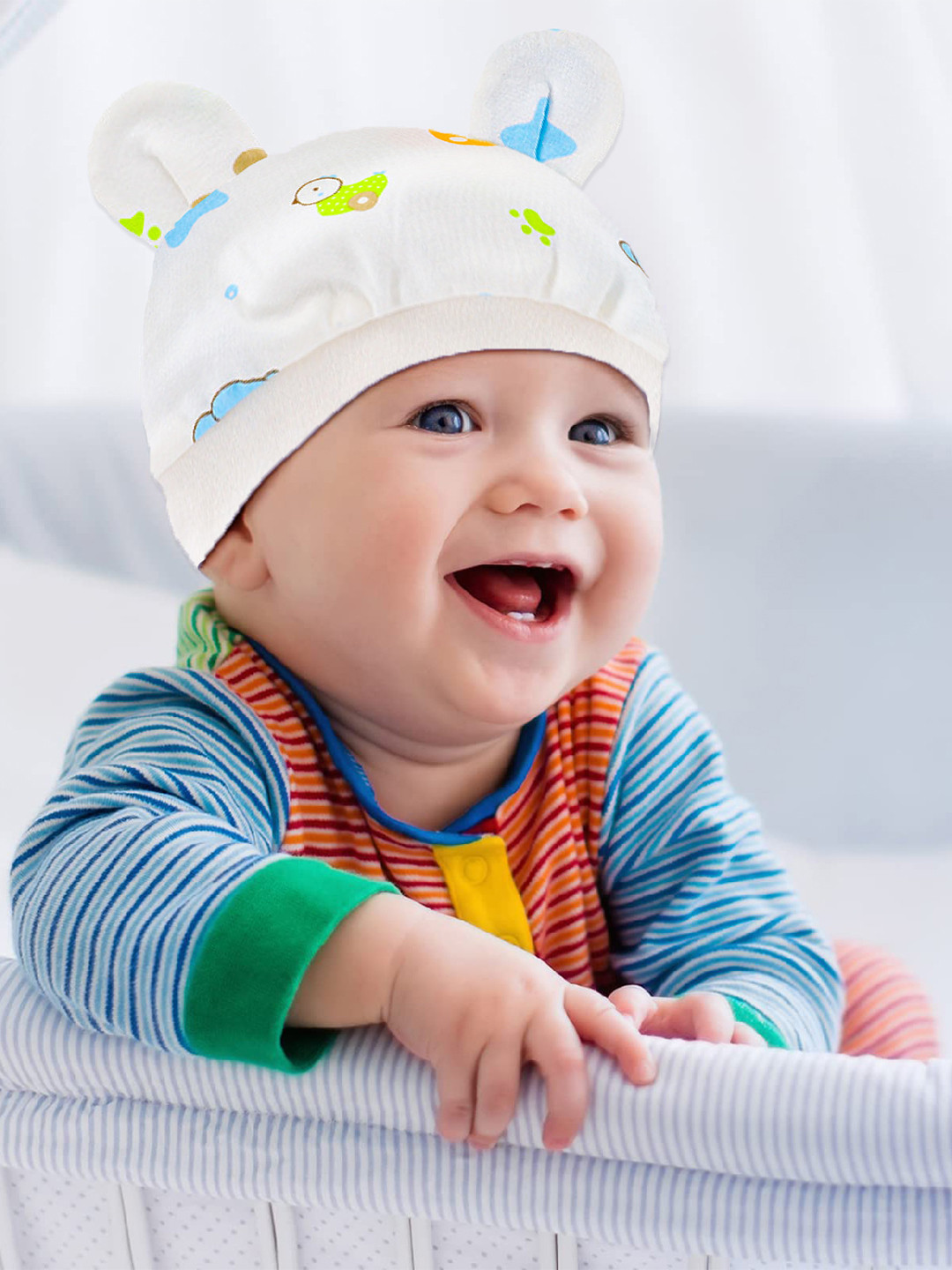 SYGA Kids Knitted Cotton Cartoon Printed Beanie