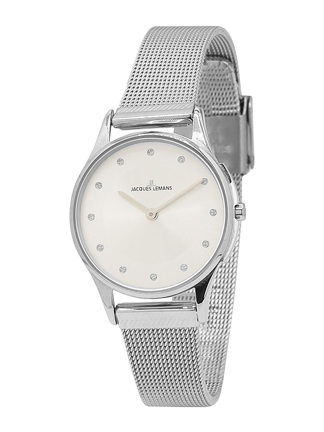 Jacques Lemans Women Embellished Dial & Stainless Steel Straps Analogue Watch 1-1778GZM