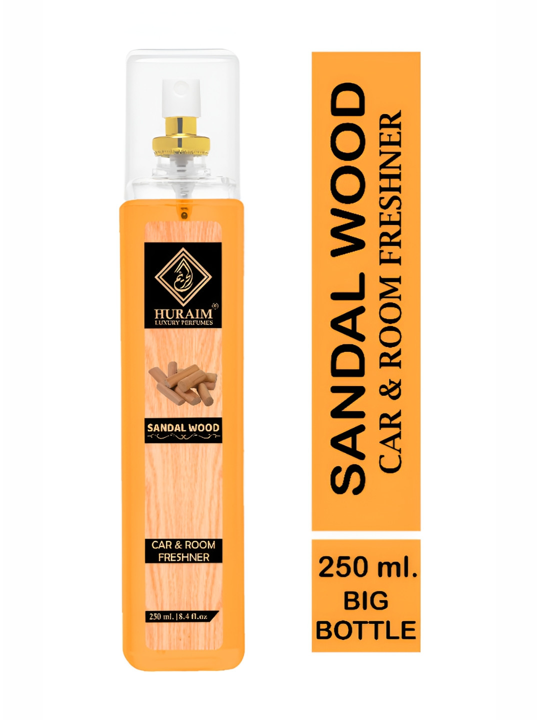 HURAIM Brown & Gold Toned Sandal Wood Fragrance Air Freshener- 250 ml