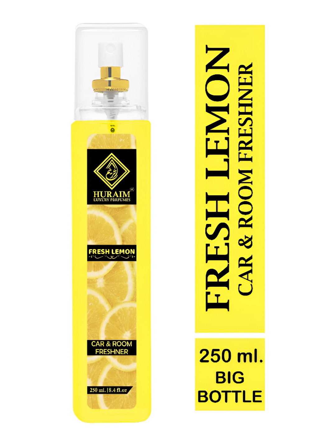 HURAIM Yellow & Black Fresh Lemon Fragrance Air Freshener 250 ml