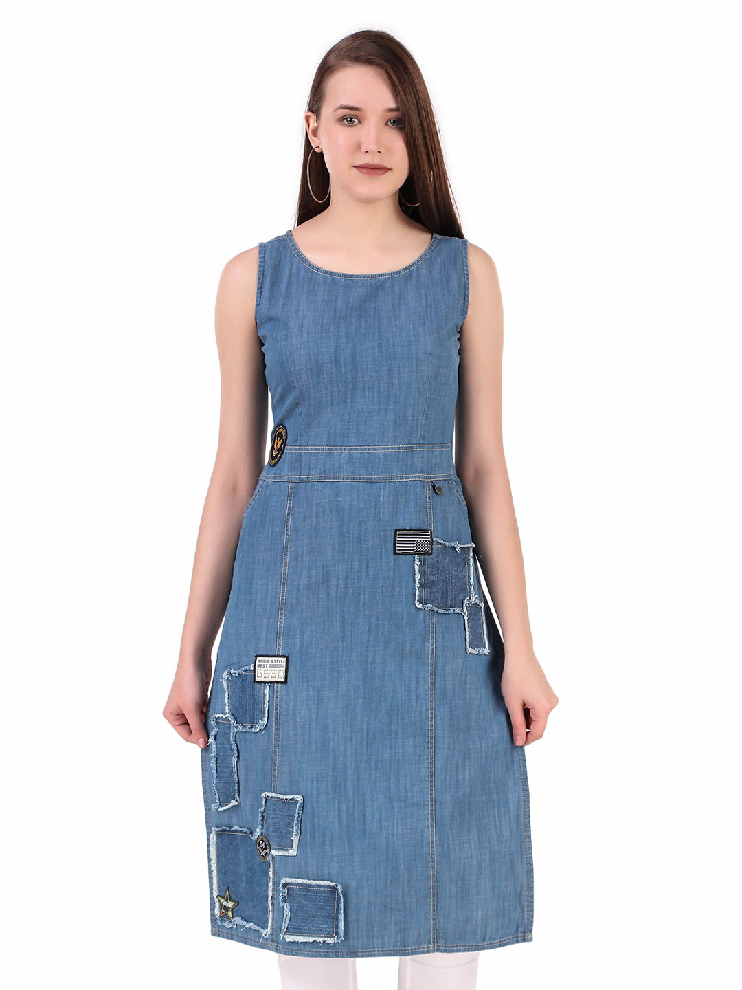 Pose india Women Denim Straight Kurta