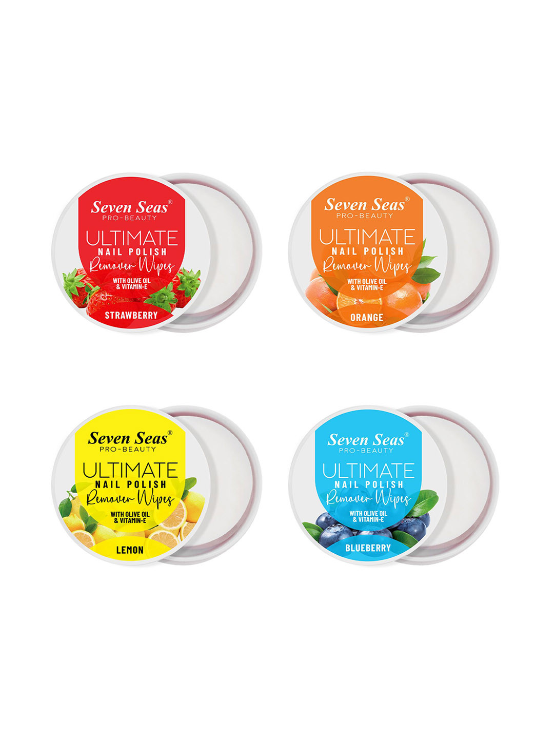 Seven Seas Ultimate Set Of 4 Moisturizing Nail Polish Remover Wipes - 40 + 5 N Wipes