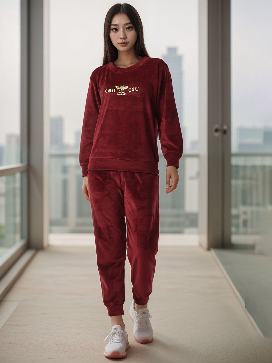 NEYSA Printed Round Neck Sweater With Joggers
