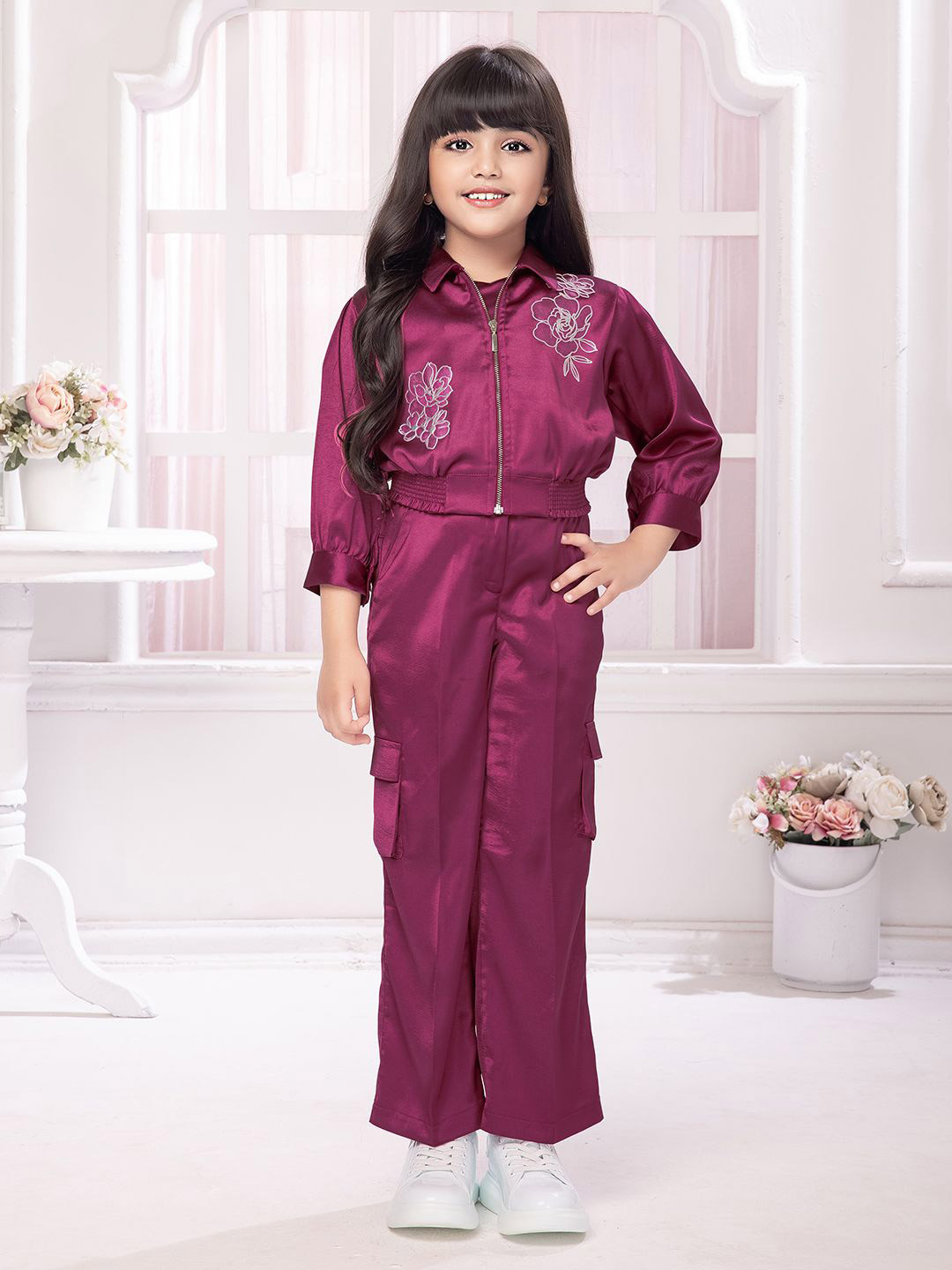Tiny Baby Girls Shoulder Straps Top With Trouser And Jacket