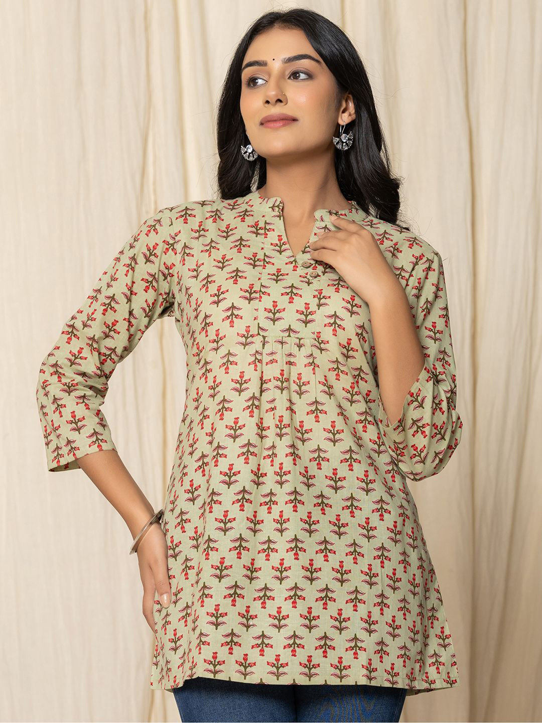 Eco Clothing Floral Printed Pure Cotton Kurti