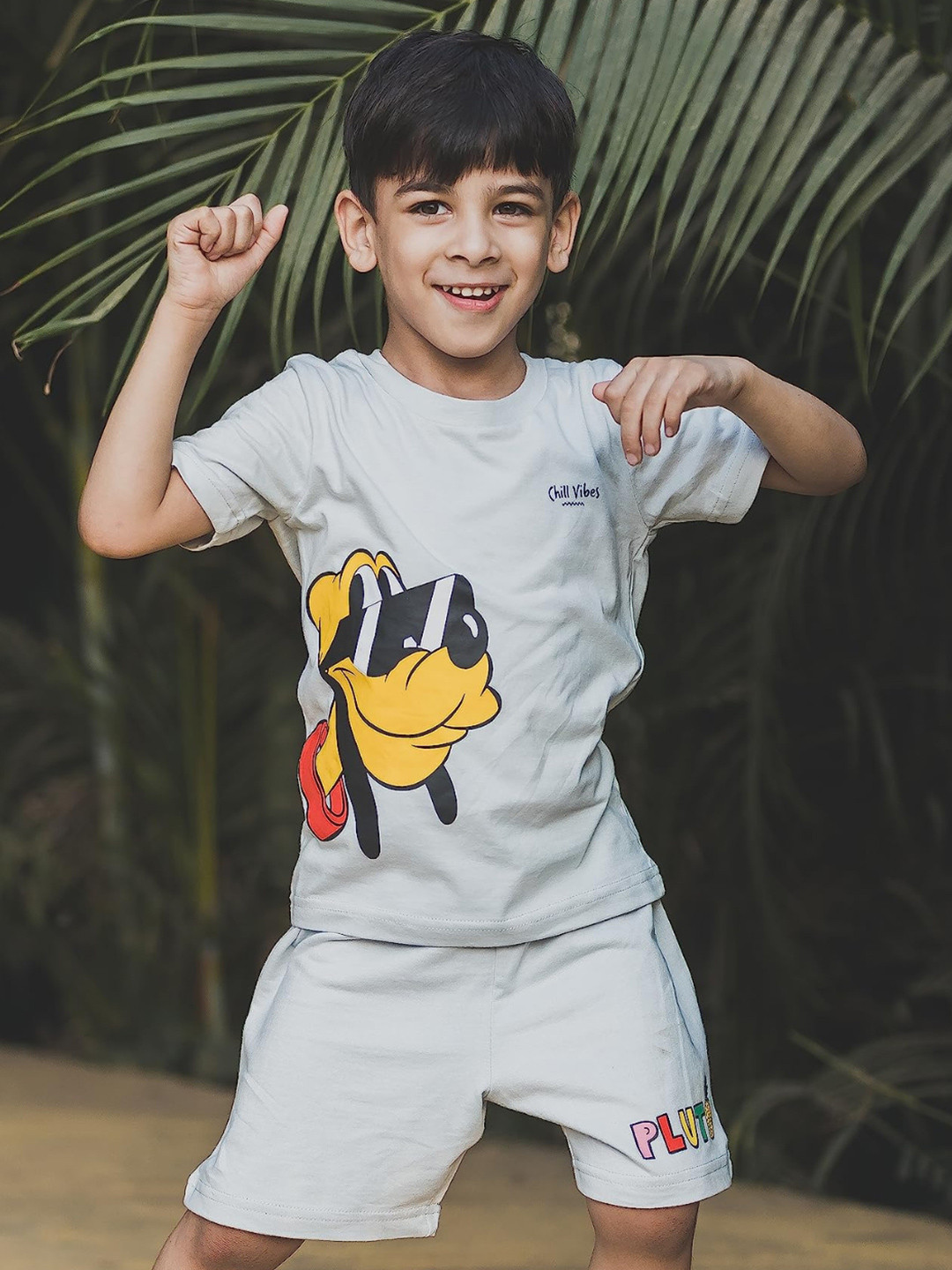 Nap Chief Infants Disney Chill Pluto Printed Relaxed Fit Pure Cotton T-shirt & Shorts