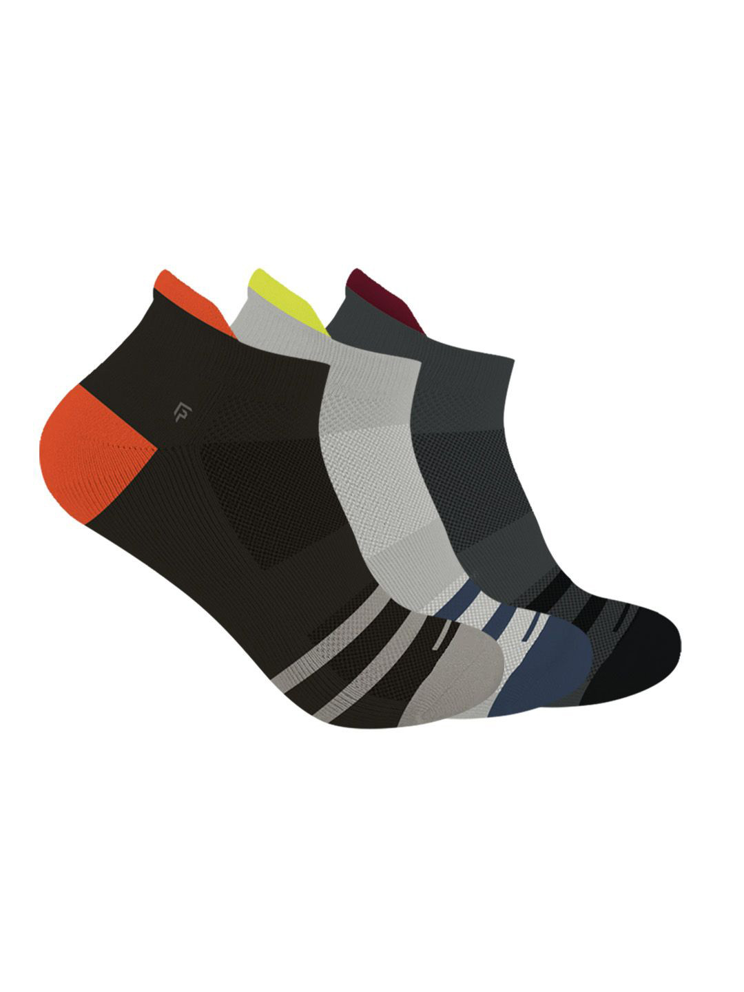 FOOTPRINTS Unisex Pack Of 3 Anti Slip Silicon Grip Ankle Length Socks