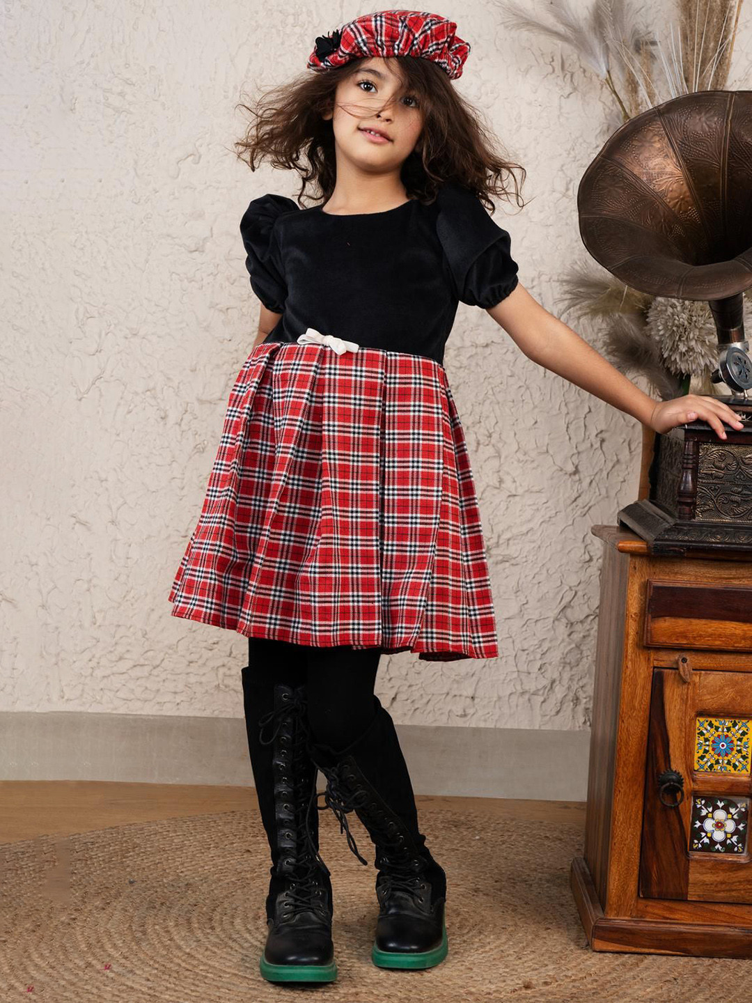 Foreverkidz Girls Winter Charm Plaid Dress