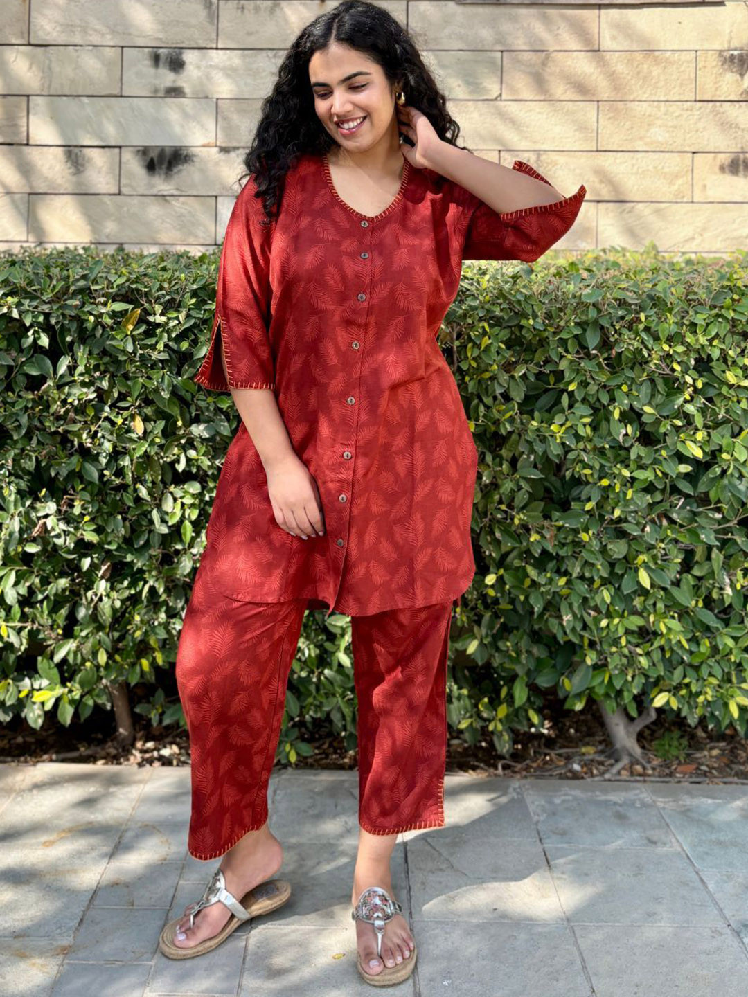 Minimul 100% Linen Rust Co-ord Set