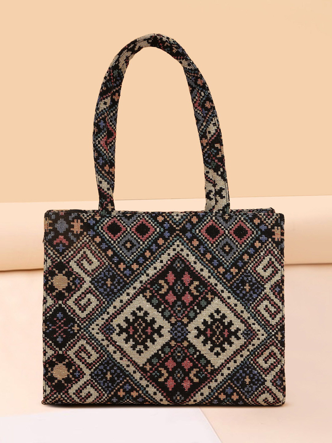 PEARLUXIS Women Geometric Printed Shopper Tote Bag