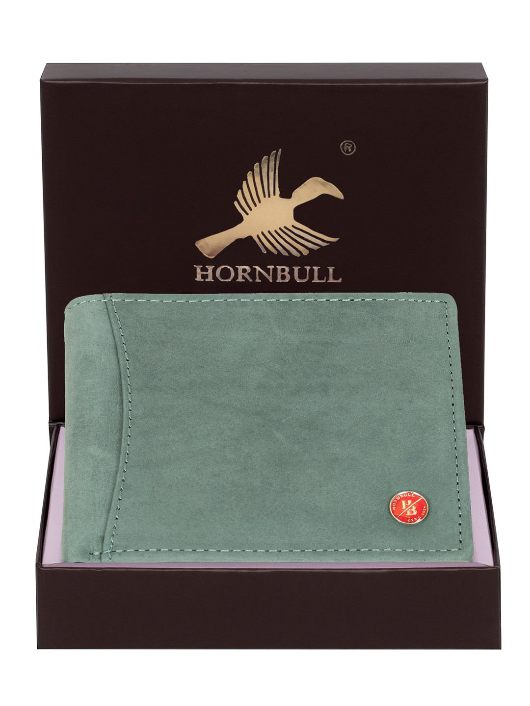 Hornbull Vegas Aqua RFID Protected Genuine Leather Two Fold Wallet