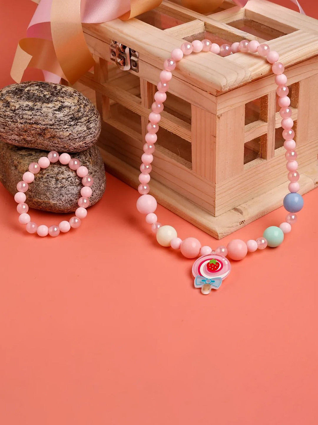 Jewelz Candy-Themed Artificial Beads Beadded Necklace & Bracelet Set