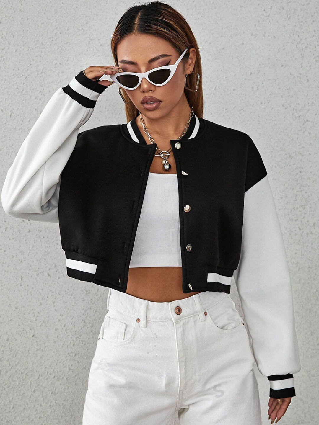 Stylecast X Slyck Crop Bomber Jacket