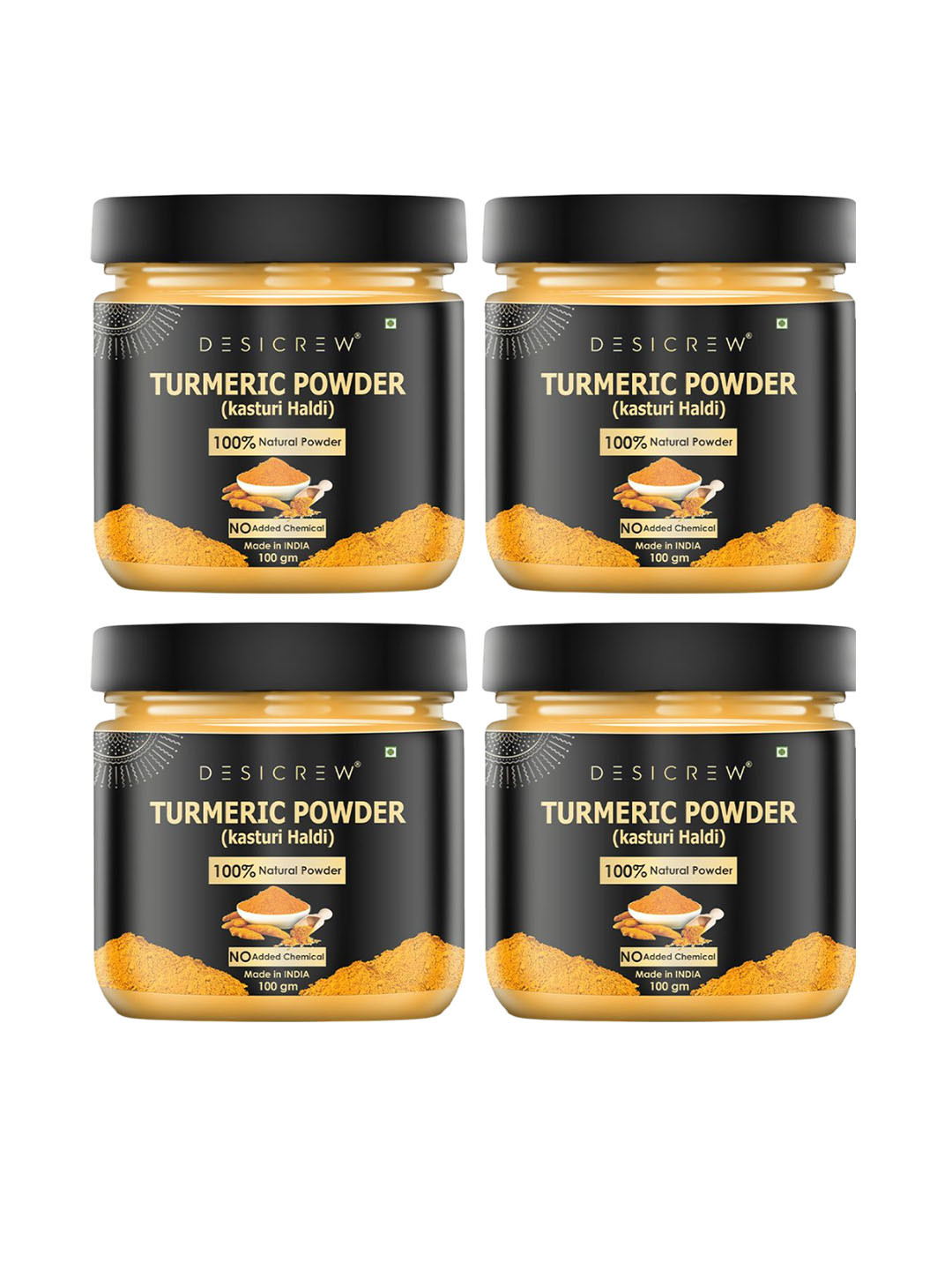 Desi Crew Set Of 4 100% Natural Turmeric Powder- 100 g Each