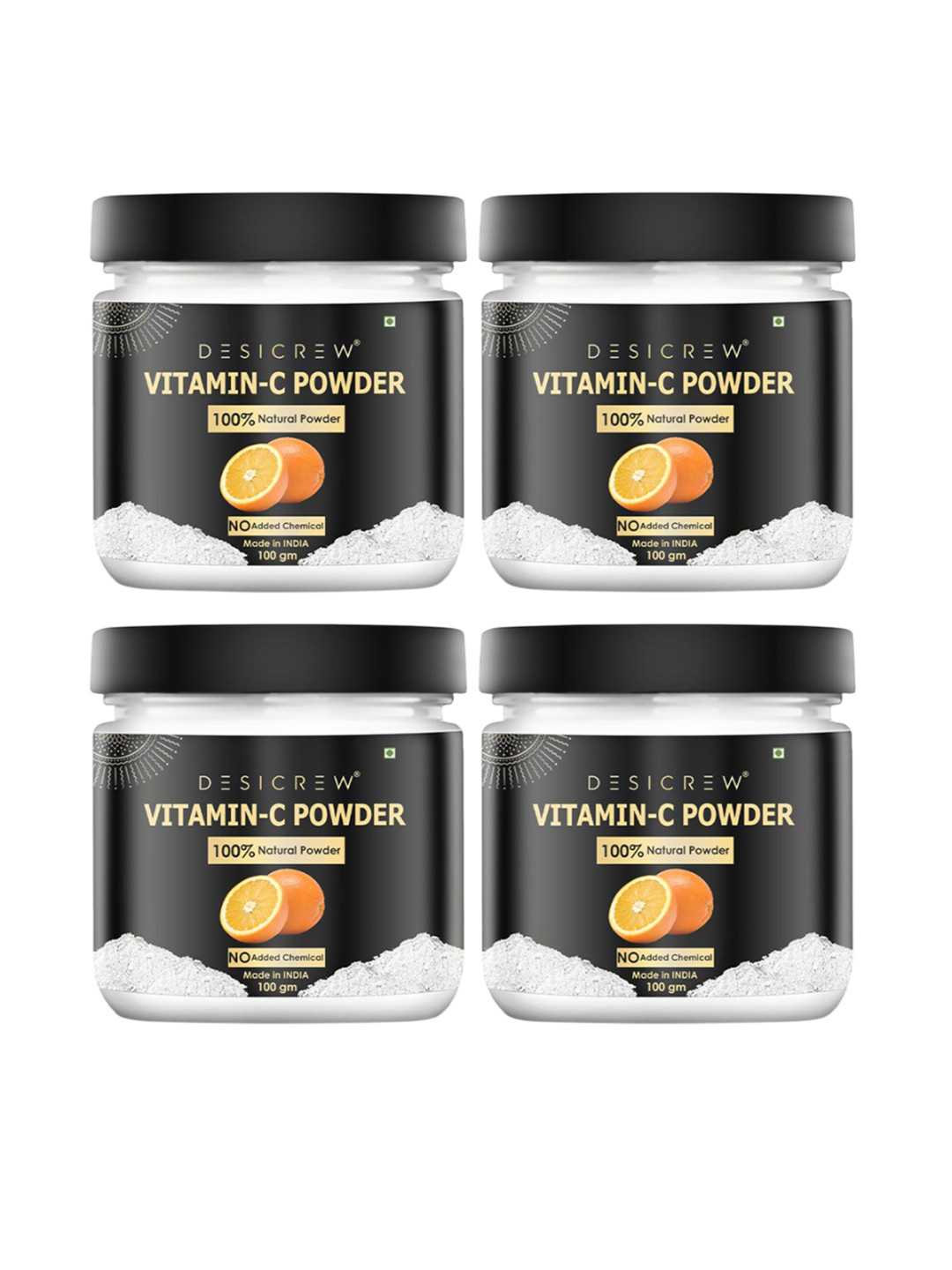 Desi Crew Set Of 4 Natural Vitamin C Powder - 100 g Each