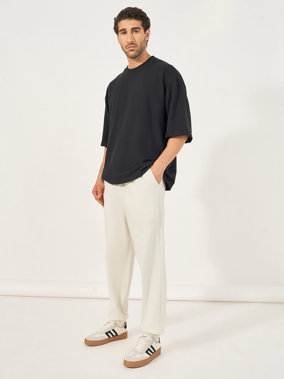 Styli Men Oversized Fit Jogger with Emboss Print