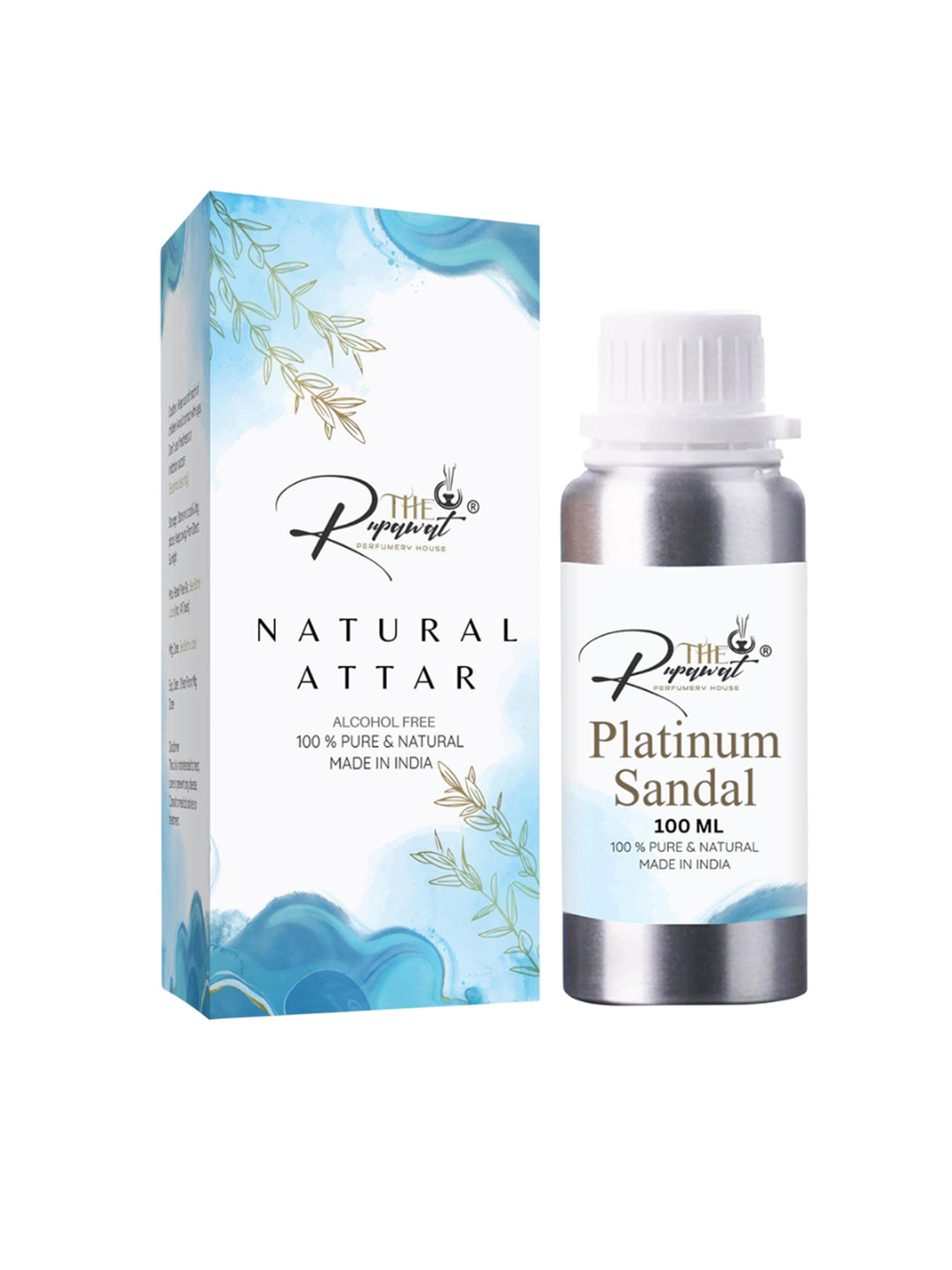 THE RUPAWAT Perfumery House Platinum Sandal 100% Pure & Natural Alcohol-Free Attar- 100 ml