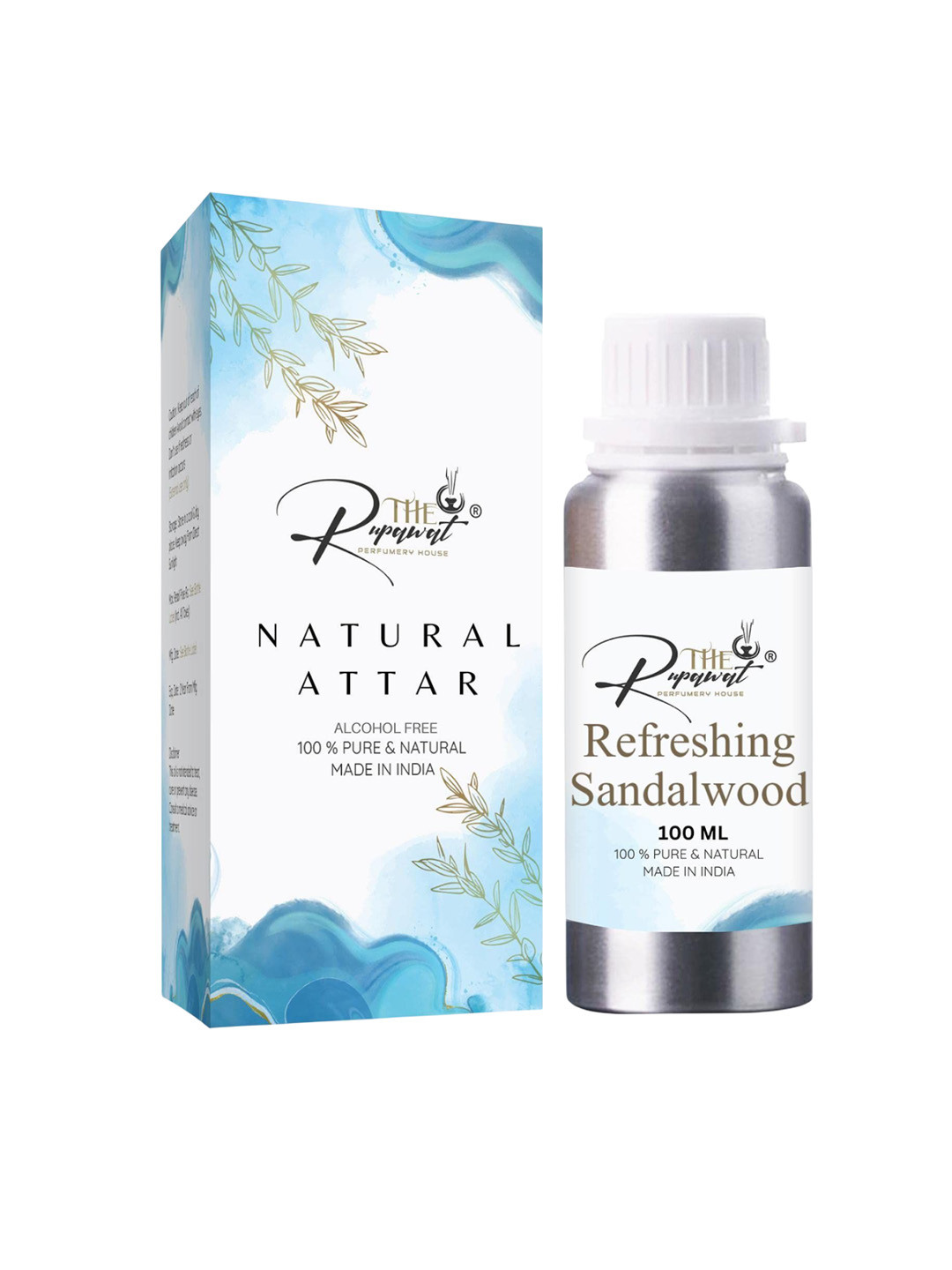 THE RUPAWAT Perfumery House Refreshing Sandalwood 100% Natural Alcohol Free Attar - 100 ml