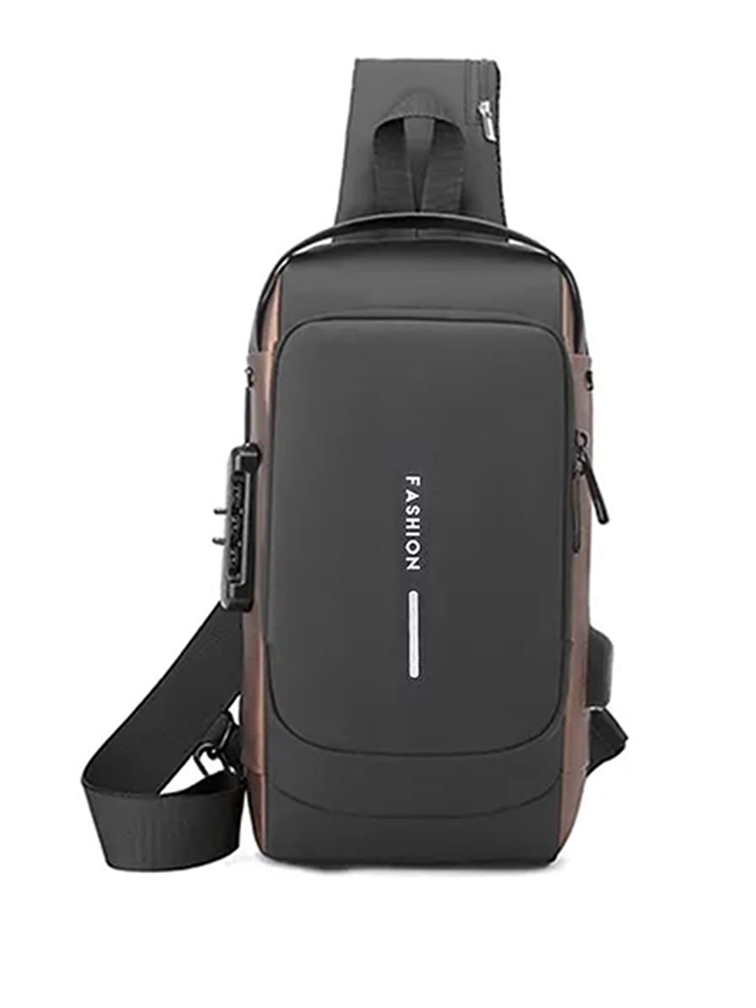 RRK Unisex Contrast Detail Backpack with USB Charging Port
