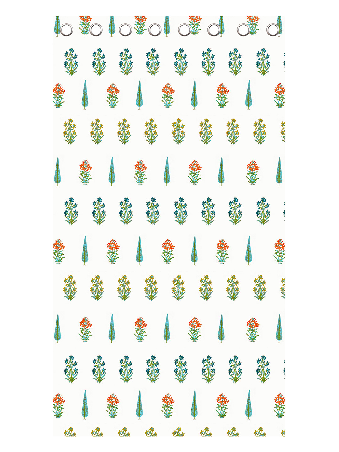 BED-SHEET.COM Sea Green Floral Printed Cotton Long Door Curtain