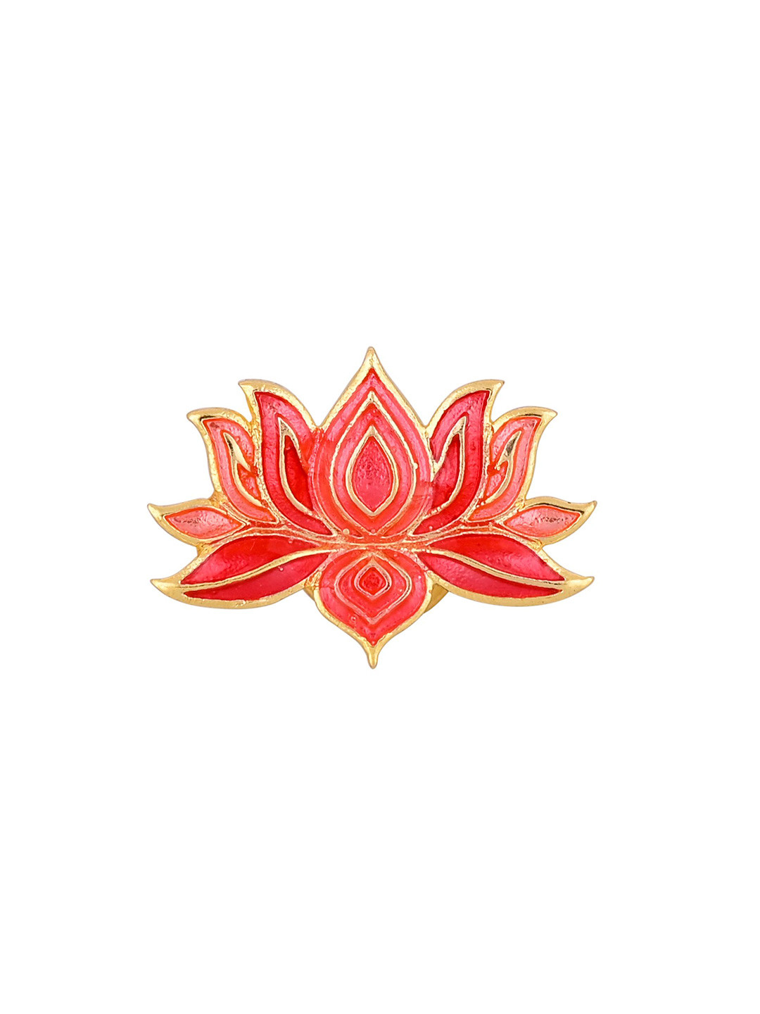 House of Pataudi Men's Gold-Plated Lotus Brooch