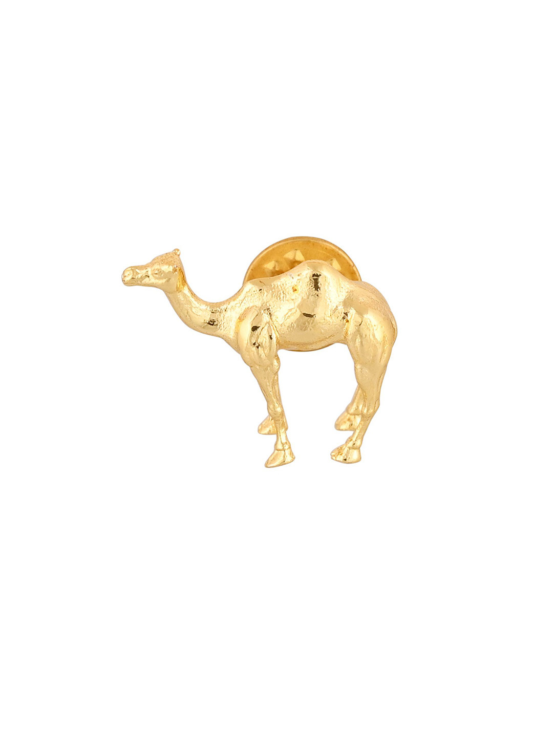 House of Pataudi Men Gold Plated Camel Brooch