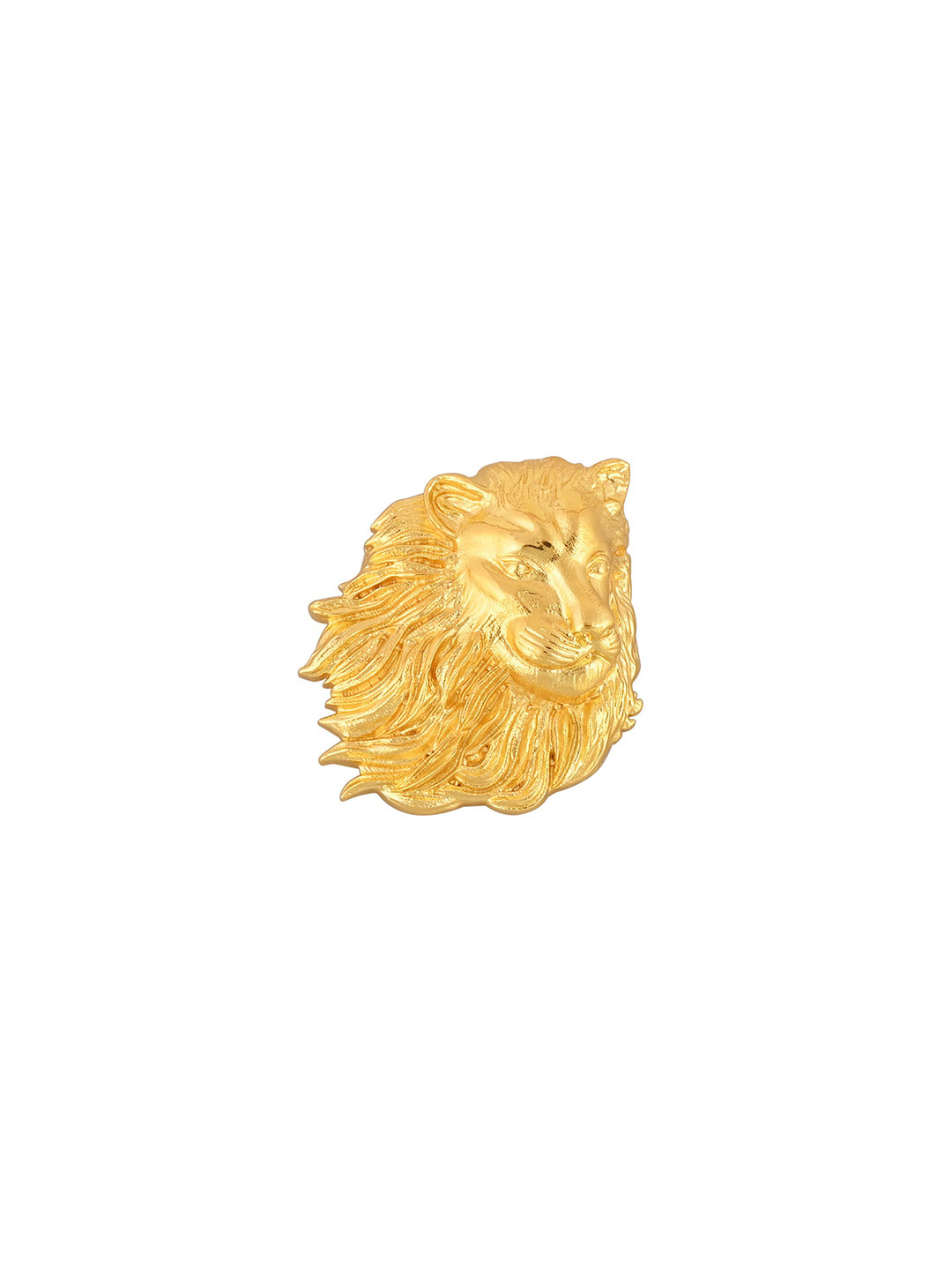 House of Pataudi Men's Gold Plated Lion Brooch