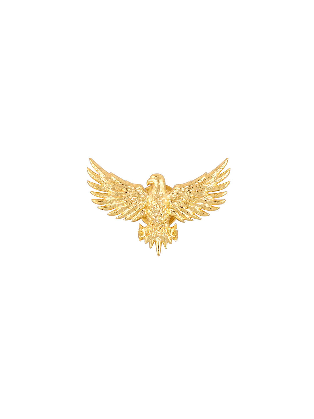 House of Pataudi Men Gold-Plated Eagle Brooch