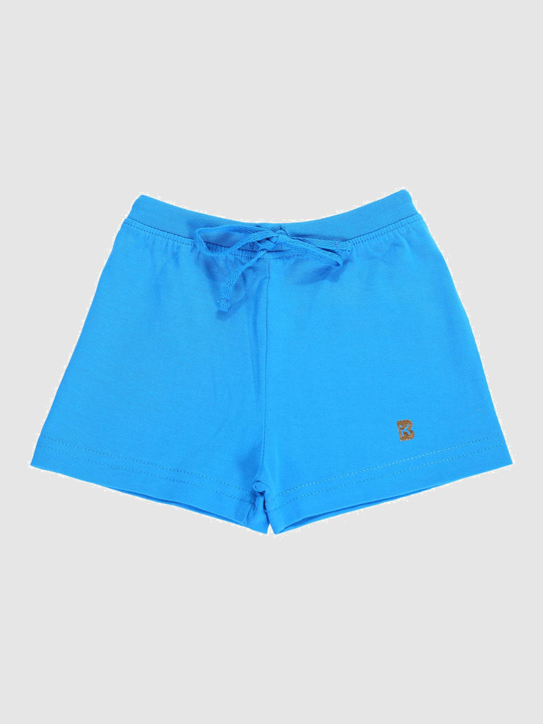 Bodycare Kids Girls Cotton Solid Light Firozi Shorts