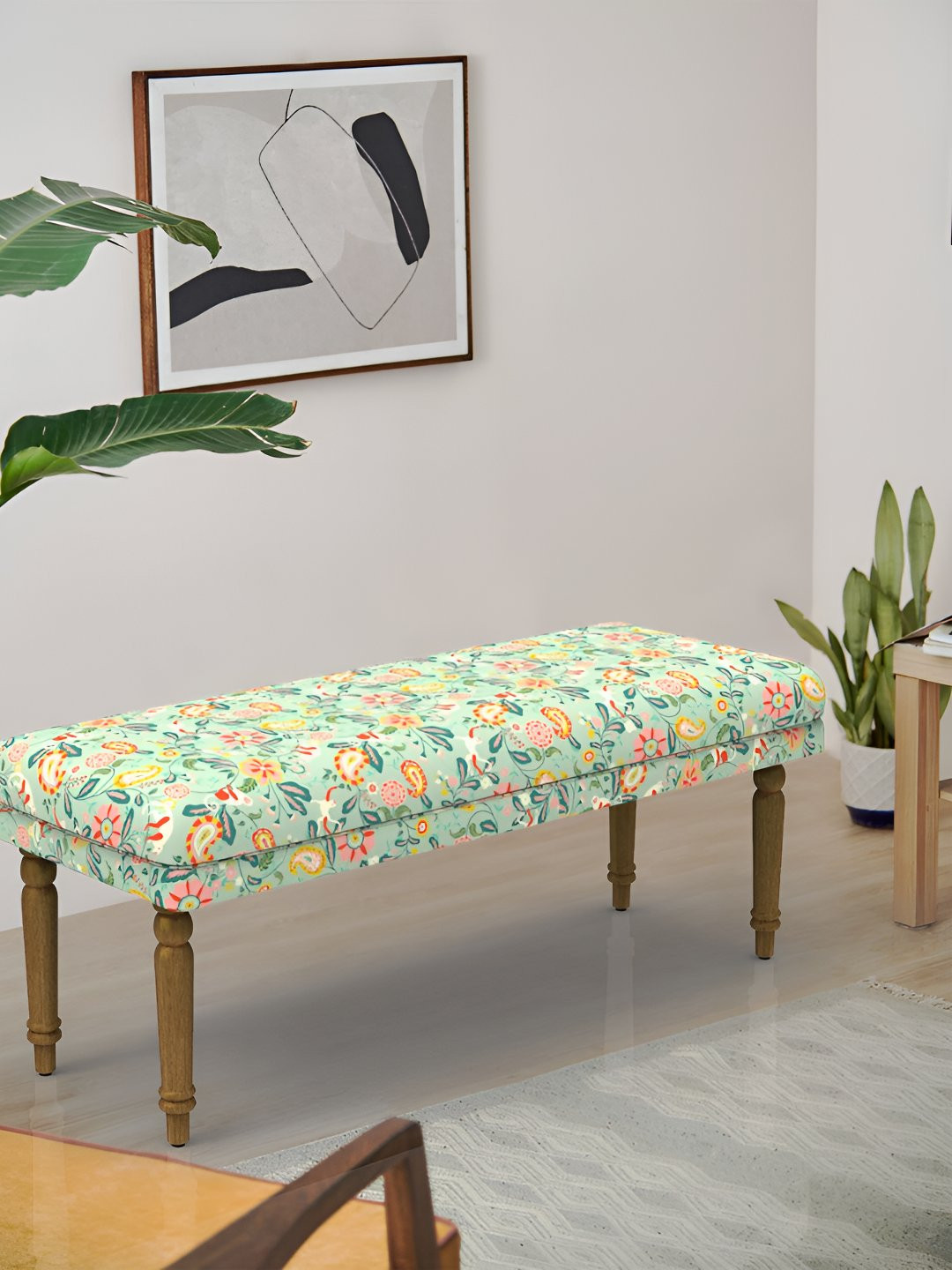 Chumbak Green & Pink Nawaab Bench - Indian Summer