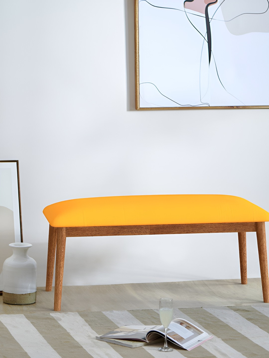 Chumbak Jodhpur Bench - Sahara Mustard Lounge Chair