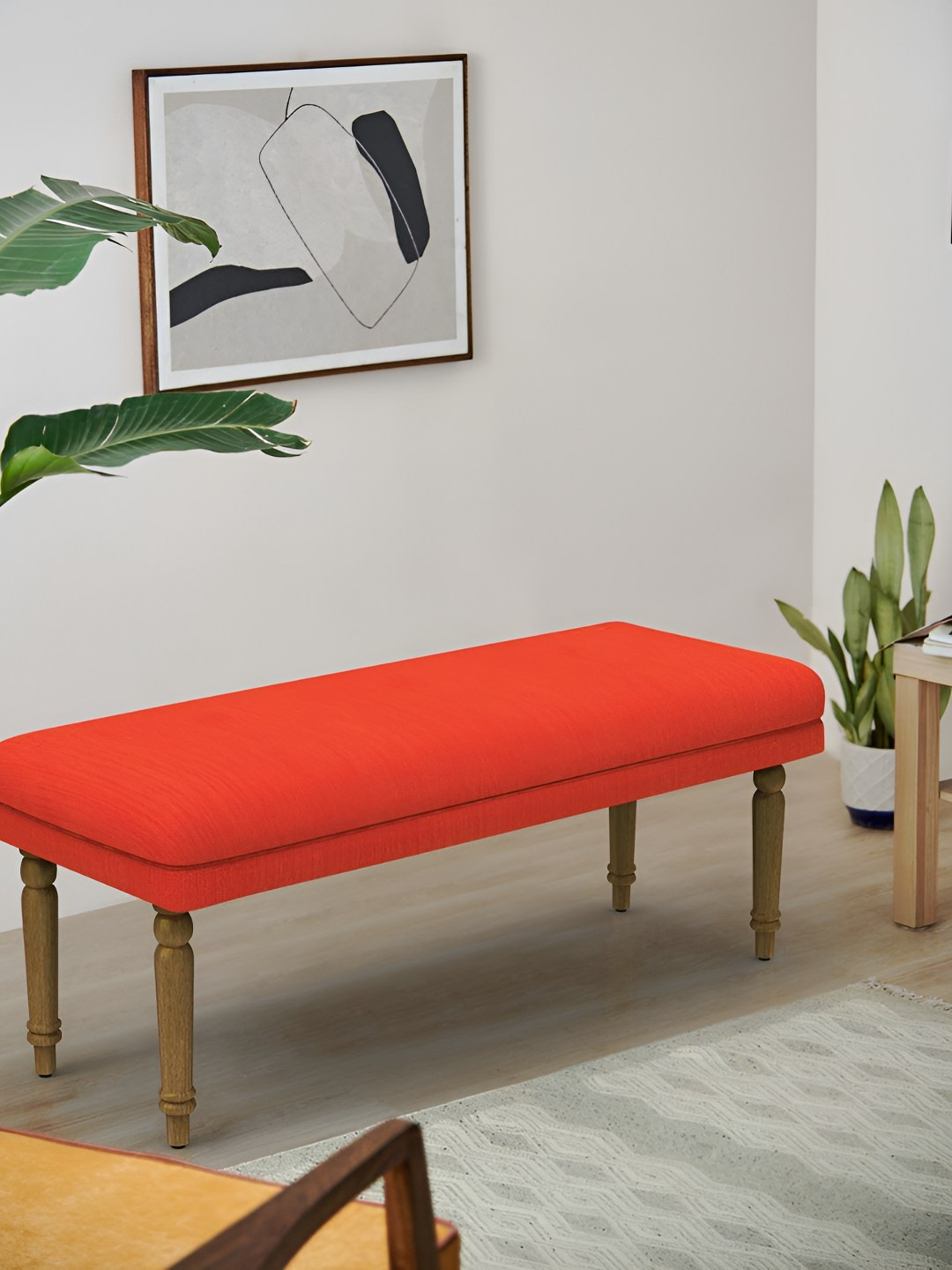 Chumbak Nawaab Bench - Carribean Coral Lounge Chair