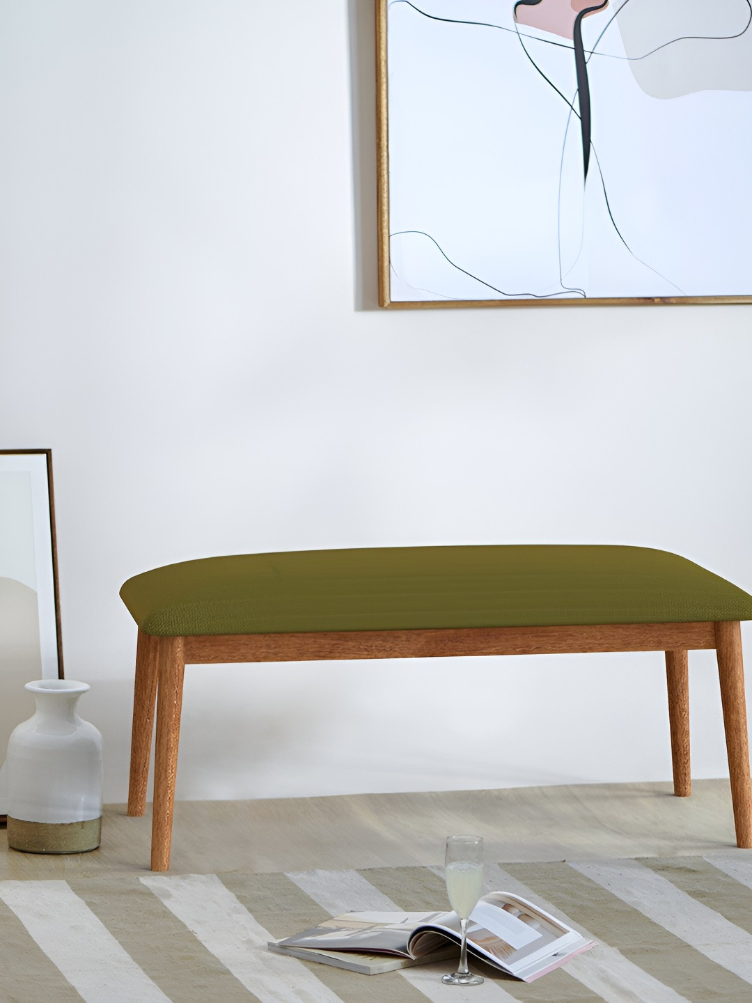 Chumbak Green Jodhpur Bench - Savanna Green Lounge Chair