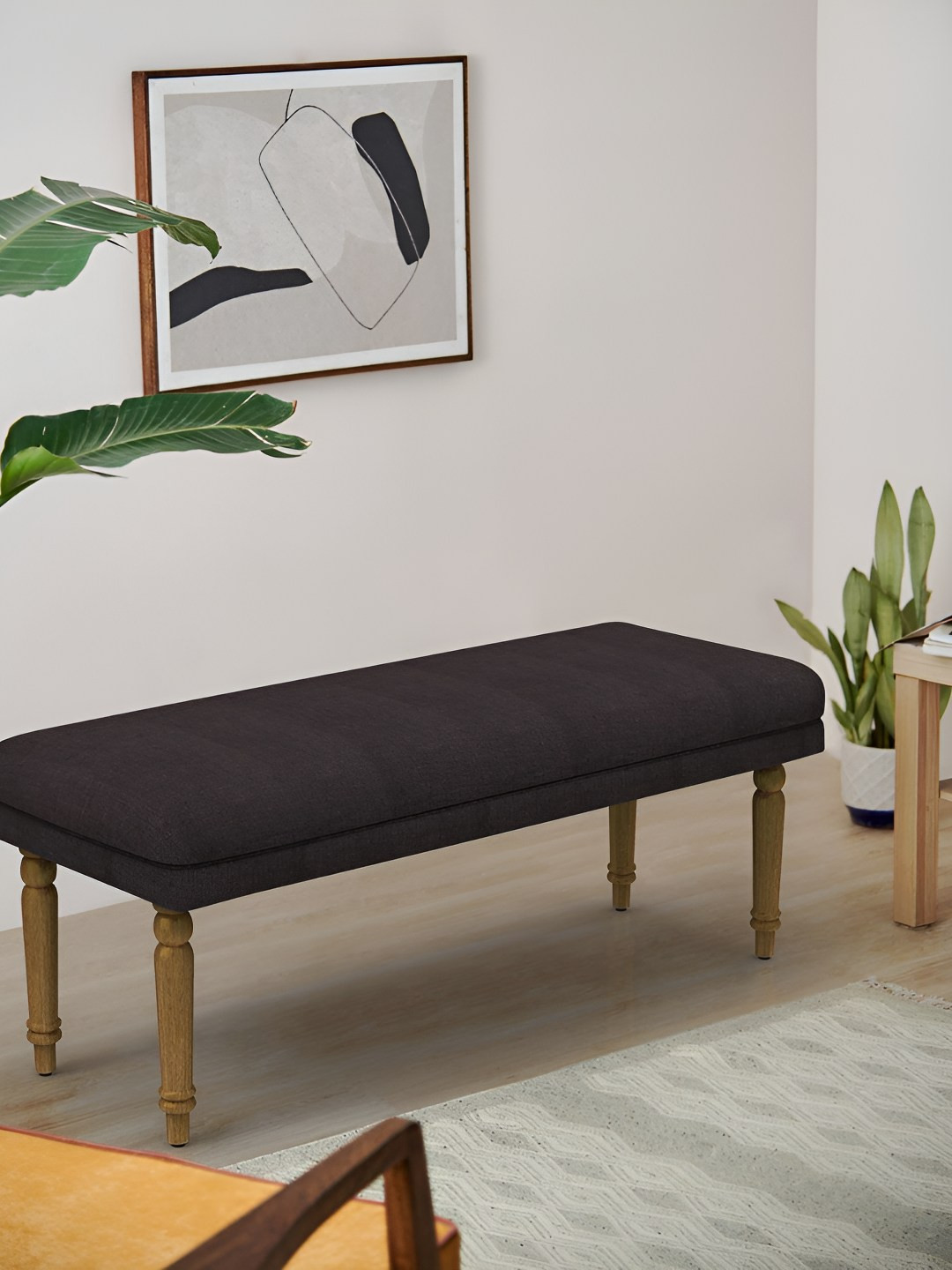 Chumbak Grey Nawaab Bench - Brown Coal