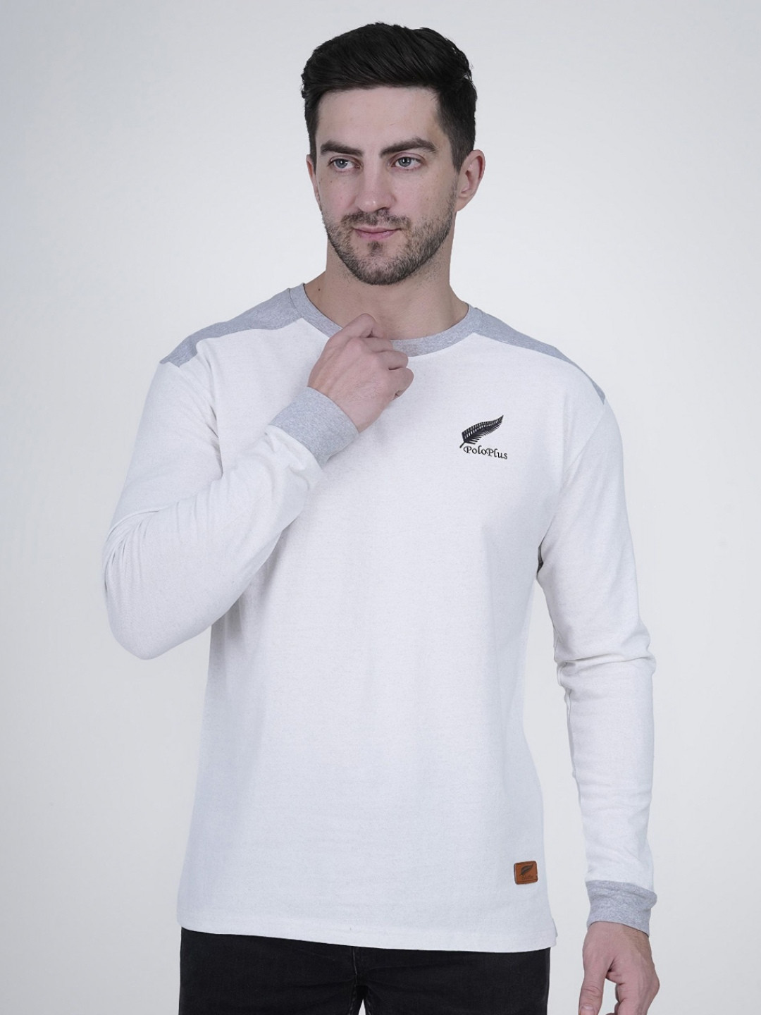 Polo Plus Men Bio Finish Brand Logo Printed Round Neck Cotton Relaxed Fit T-shirt