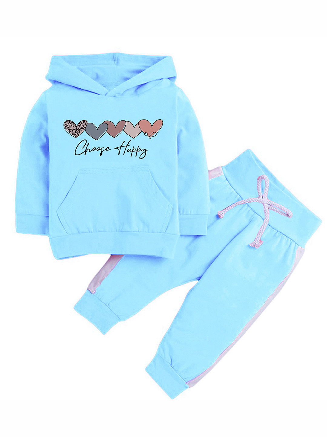 Porpy Kids Printed Hooded Sweatshirt With Joggers