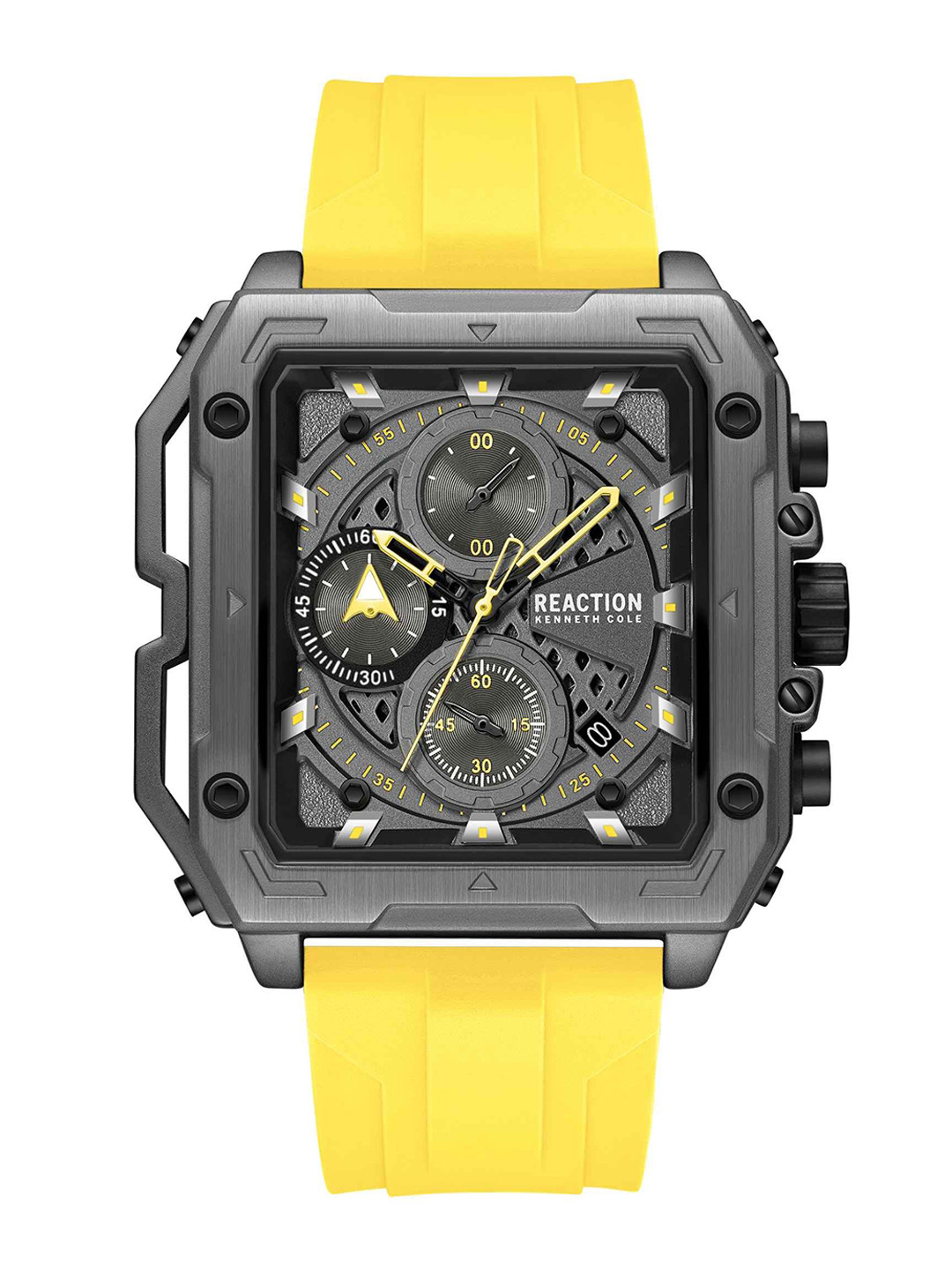 REACTION KENNETH COLE Men Printed Dial & Textured Straps Analogue Watch KRWGO0070301