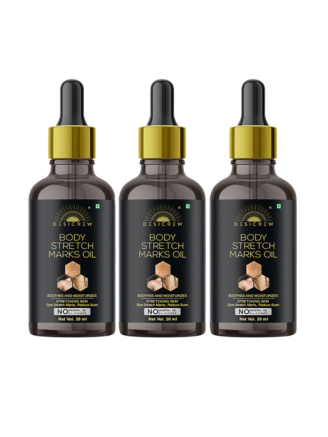 Desi Crew Set Of 3 Body Stretch Mark Removal Oil - 30 ml Each