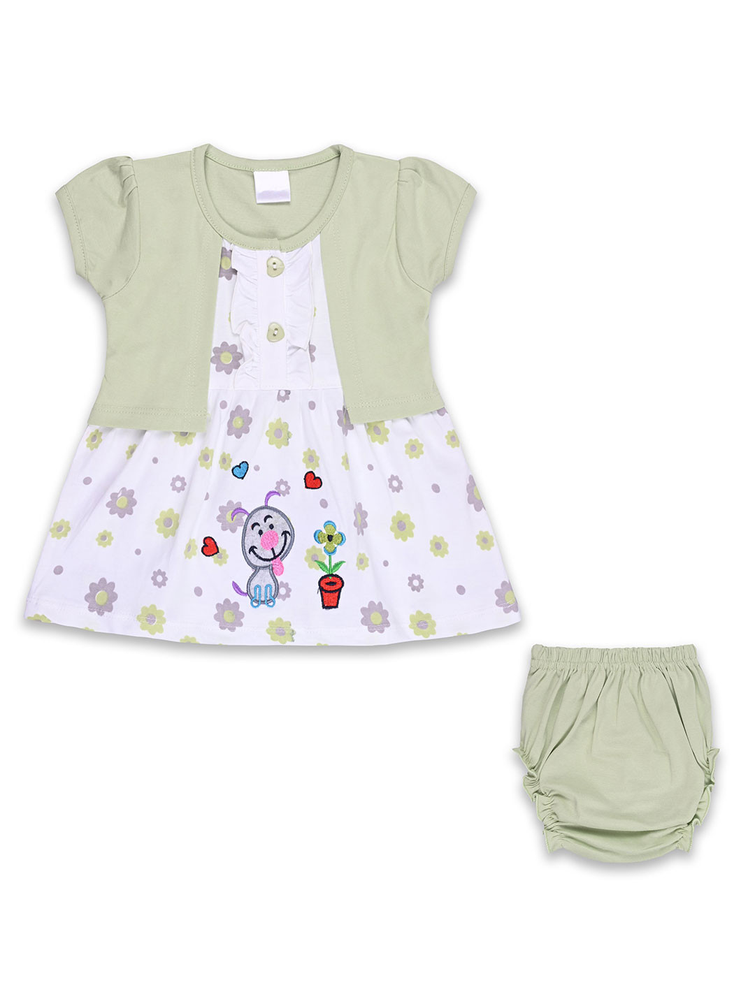 Wish Karo Girls Print A-Line Dress with Brief