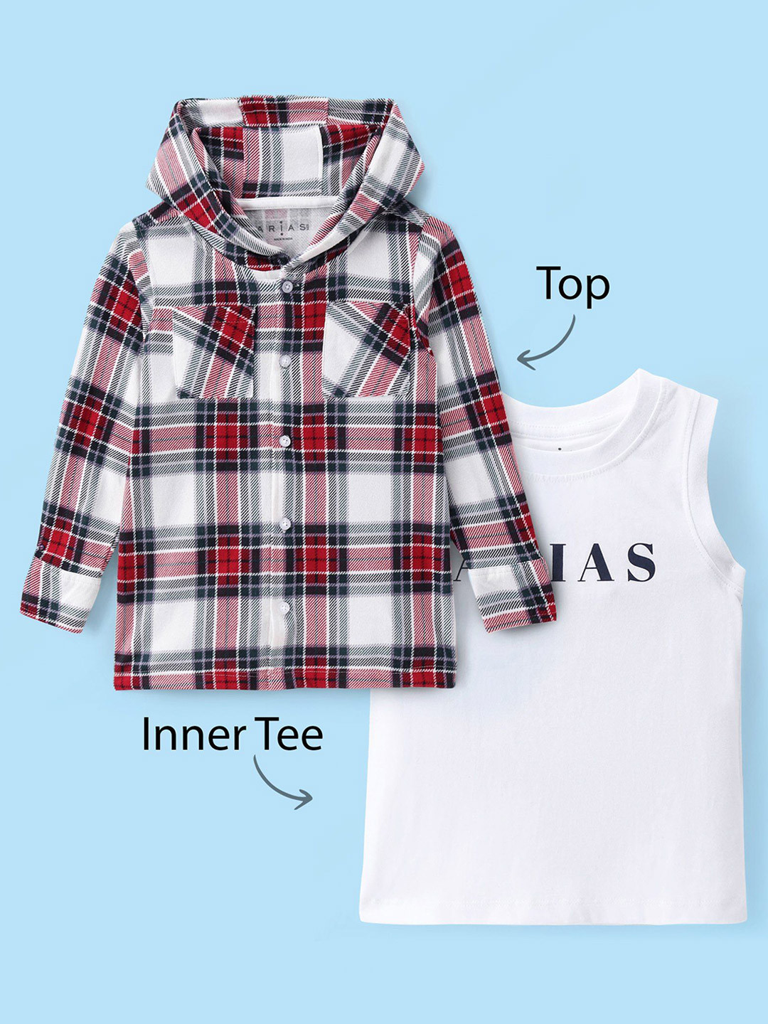 ARIAS By LARA DUTTA Boys Tartan Checked Cotton Casual Shirt