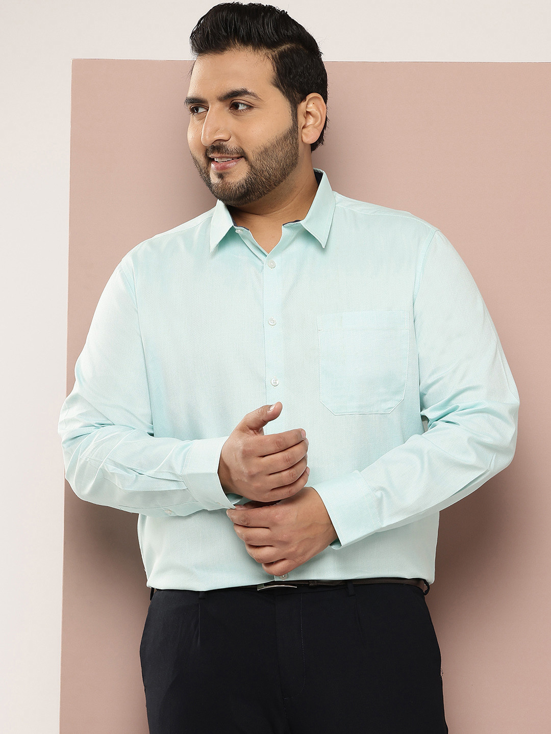 Thomas Scott Men Premium Plus Size Regular Fit Micro Ditsy Printed Formal Shirts