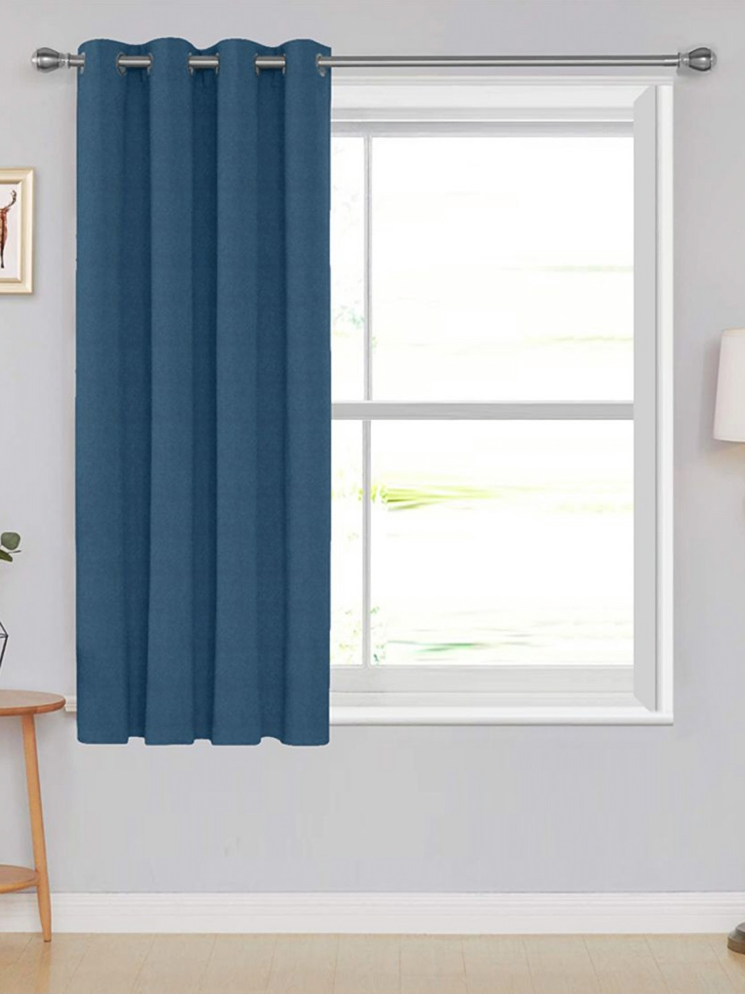 Divine Casa Blue Black Out Window Curtain