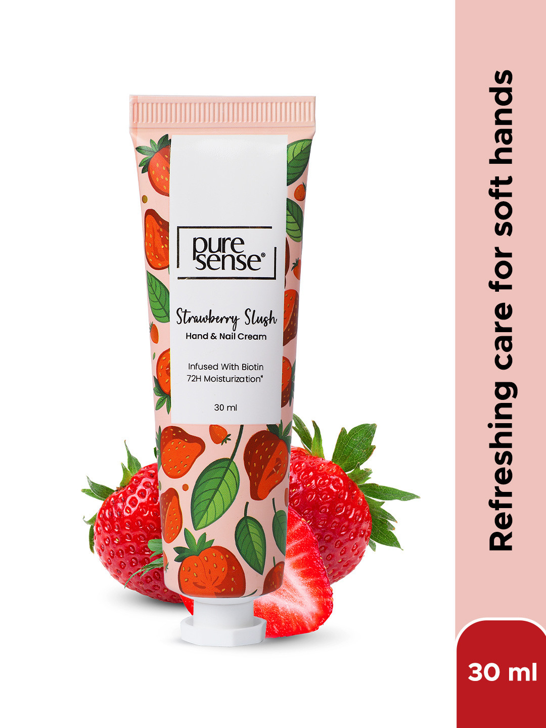 Pure Sense Strawberry Slush Non Sticky Hand & Nail Biotin Cream - 30 ml
