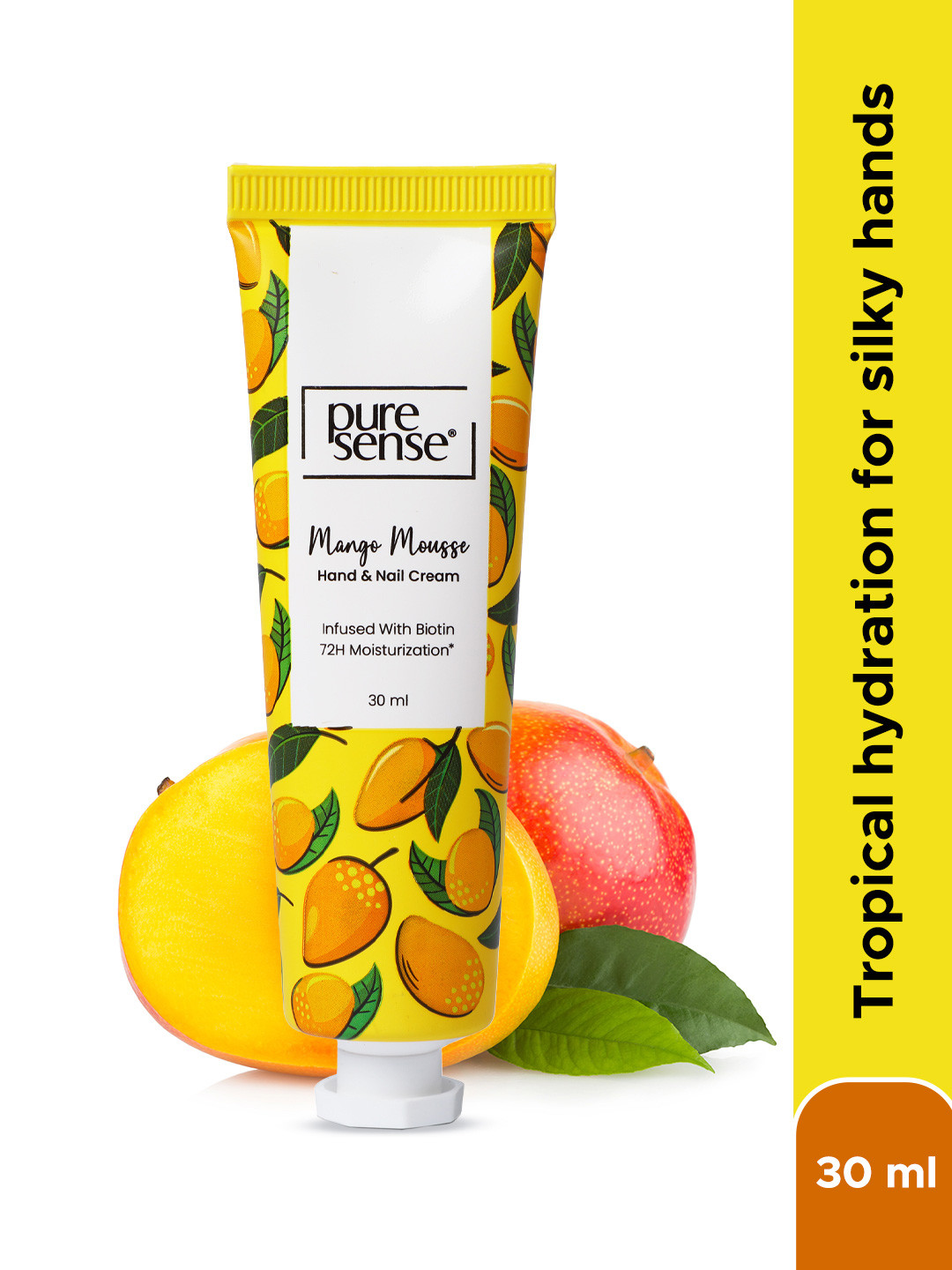 PureSense Mango Mousse Non Sticky Hand & Nail Cream infused With Biotin - 30 ml
