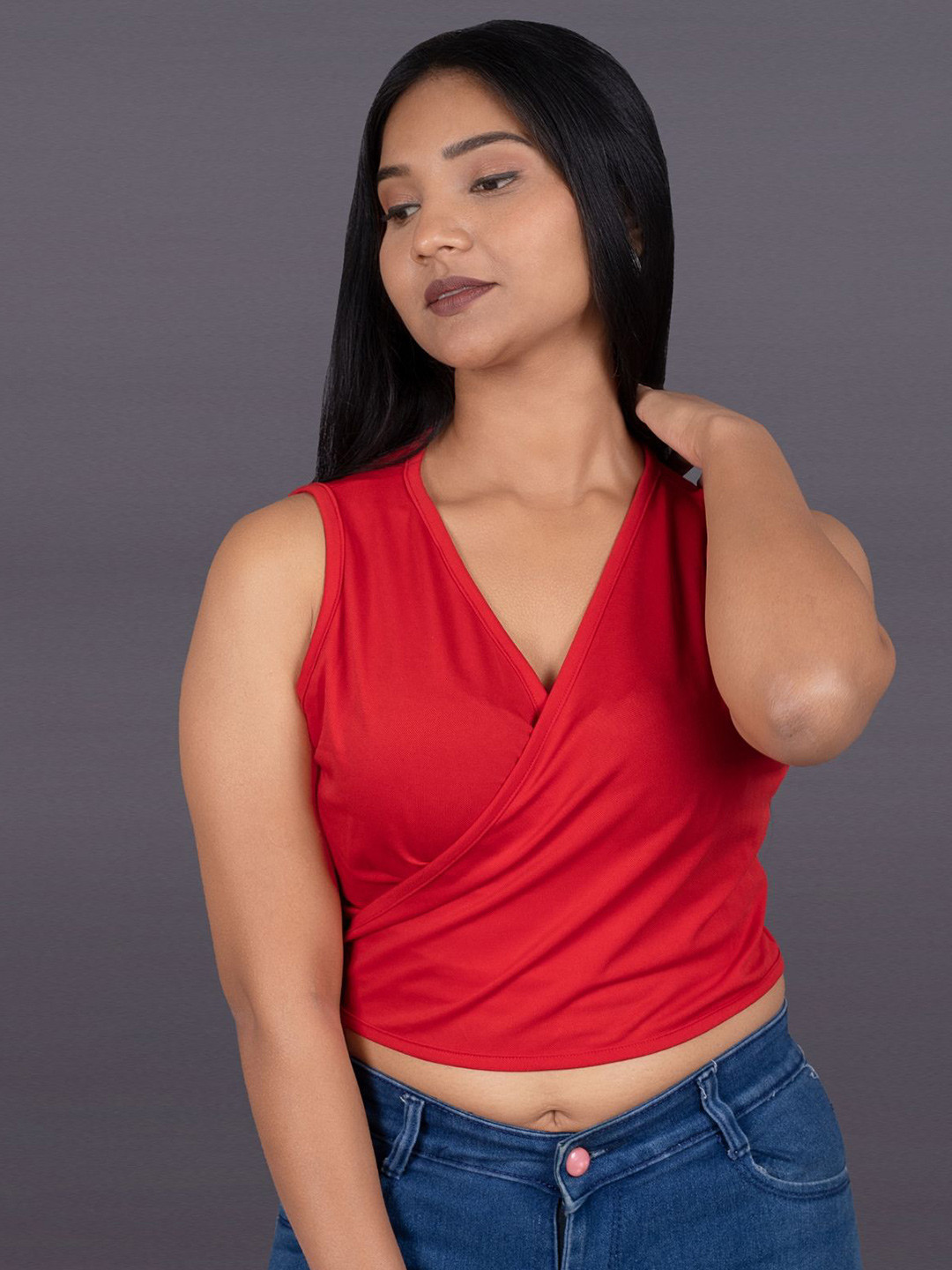 La Aimee Women Wrap Crop Top