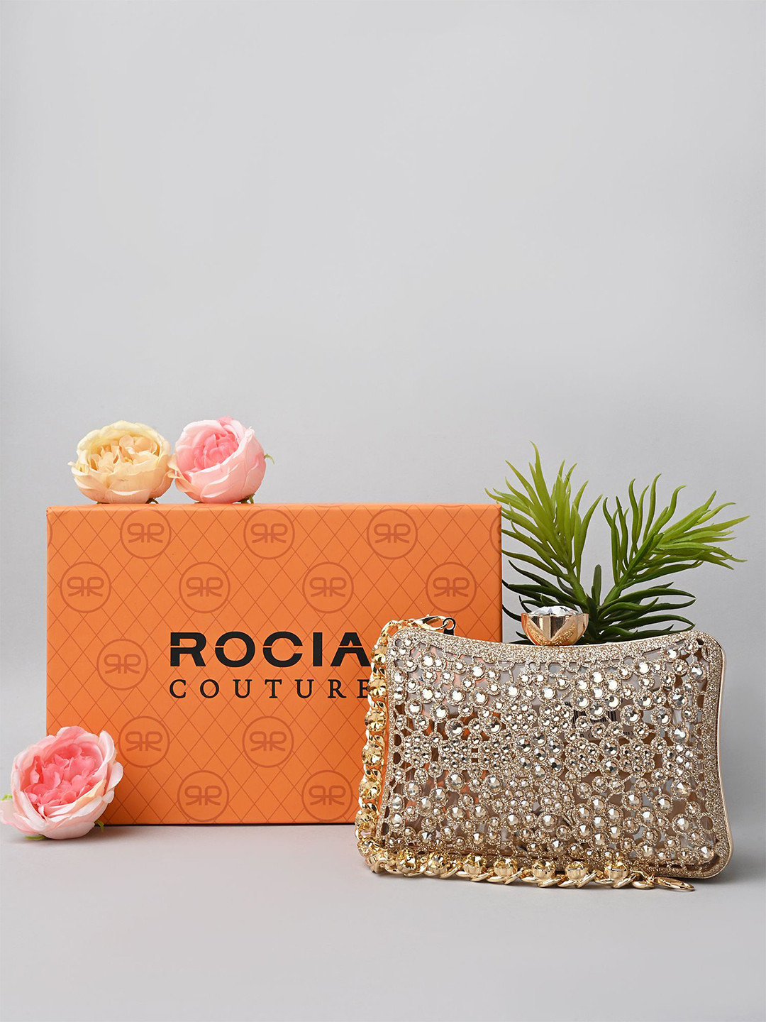 Rocia By Regal Embellished Diamond Encrusted Box Clutch
