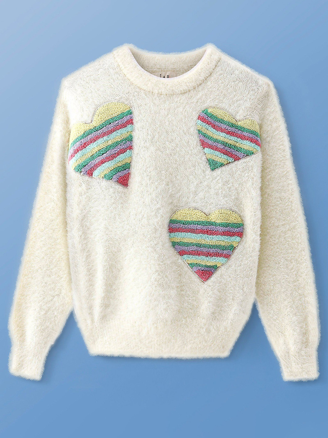 ARIAS By LARA DUTTA Girls Pullover With Hearts Embroidery Detailing