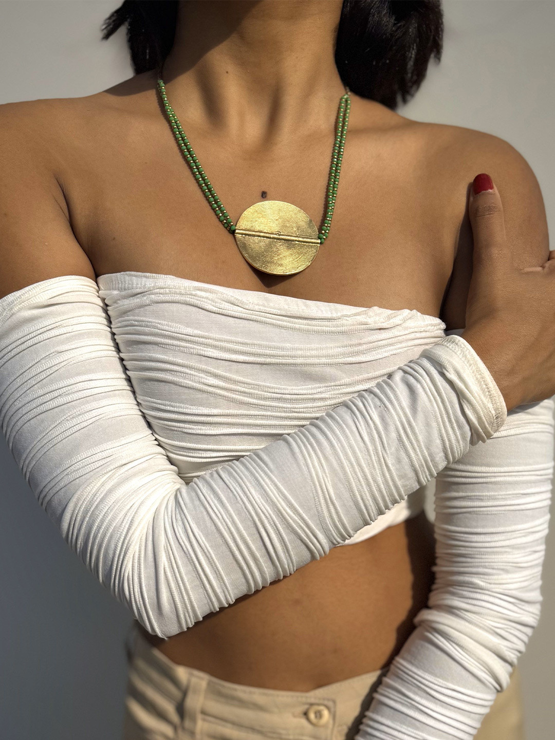 Janpath Online Gold-Plated Beaded Necklace