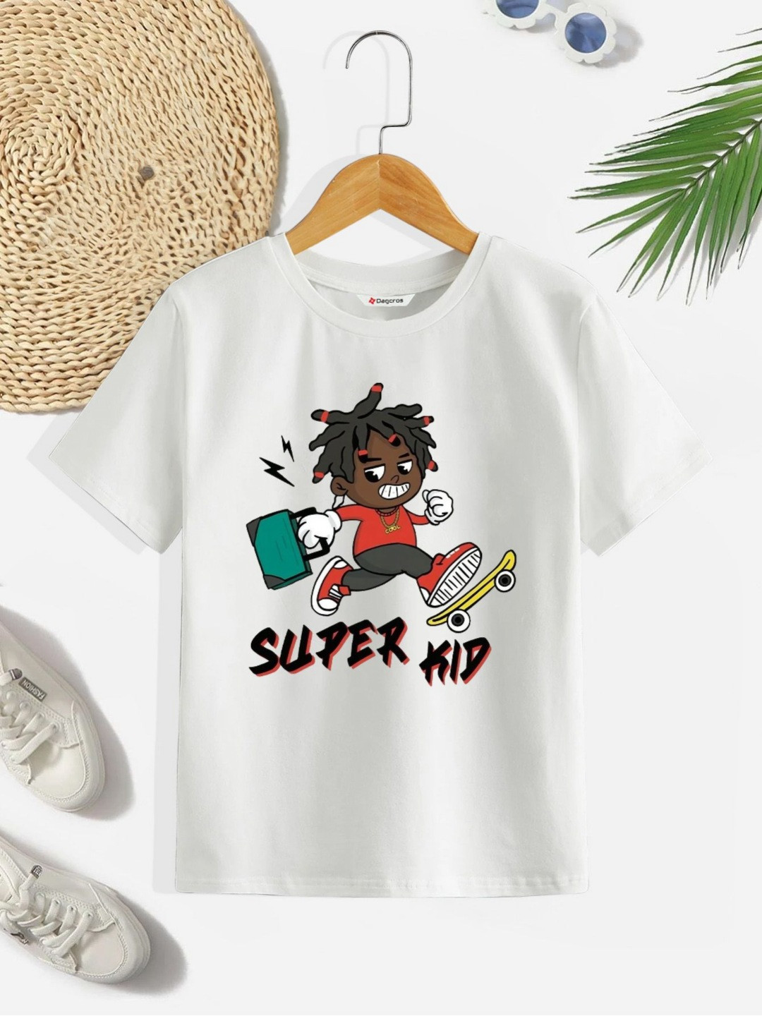 Dagcros Boys Pack Of 2 NASA Graphic Printed Round Neck Cotton T-shirts