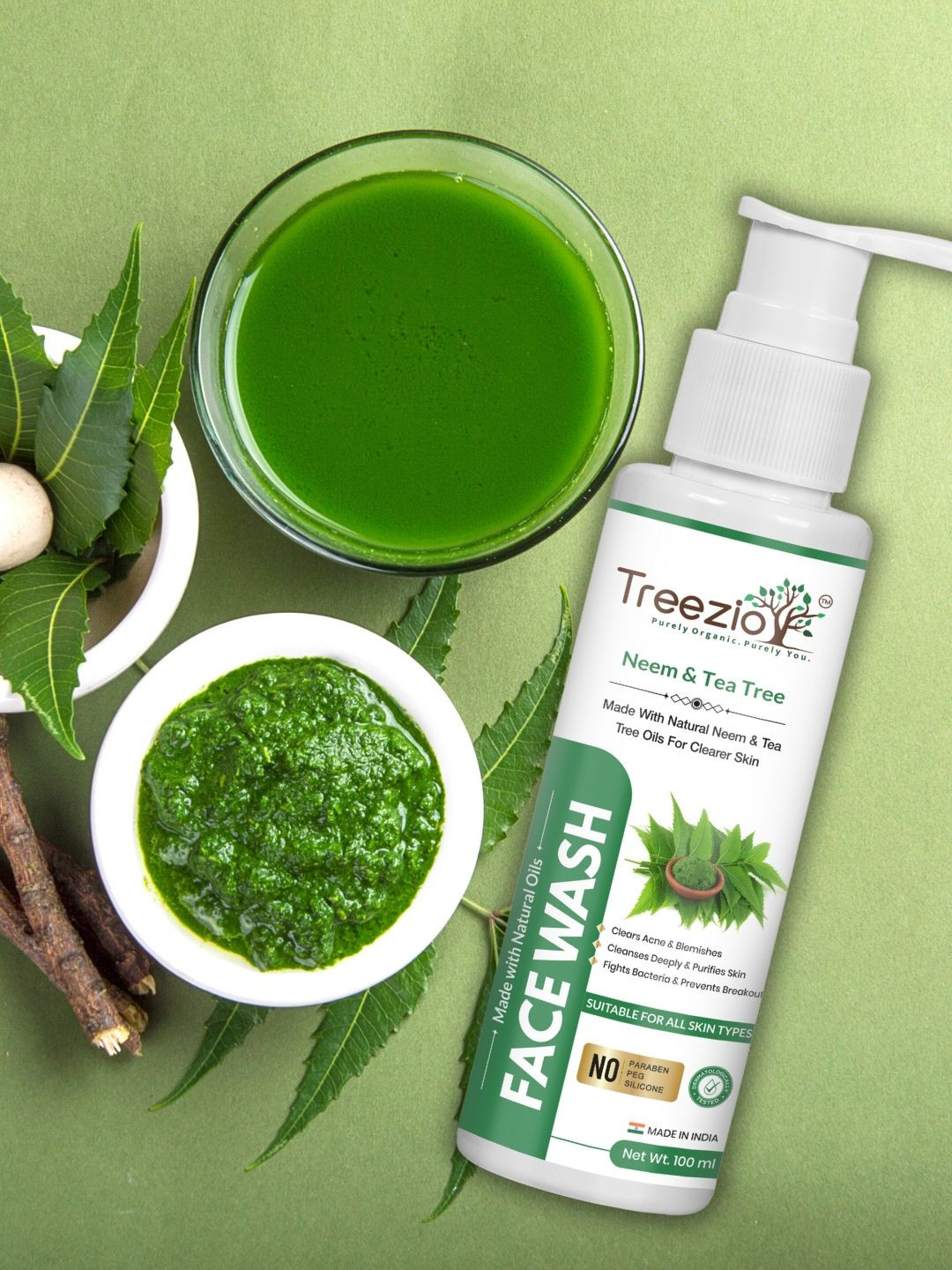 Treezio Neem & Tea Tree Face Wash - 100 ml